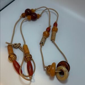 Bohemian Beaded Necklace in Earthy Tones